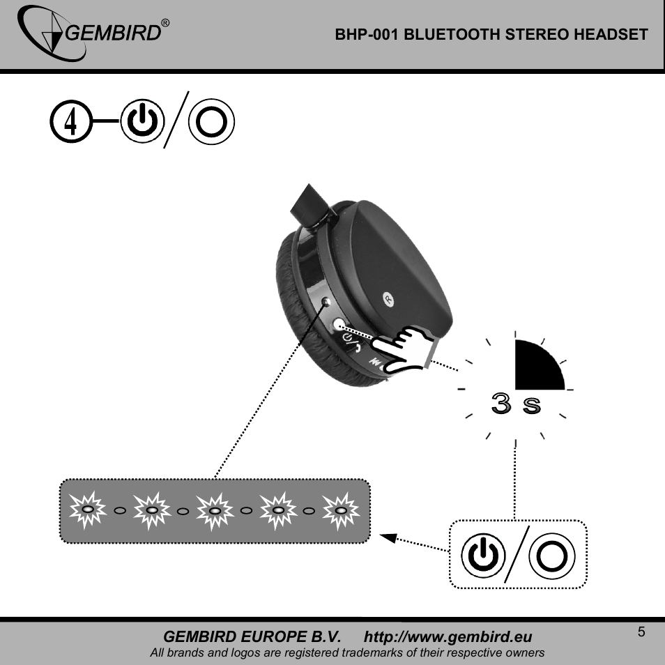 Gembird BHP-001 User Manual | Page 5 / 13