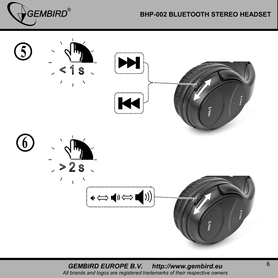 Gembird BHP-002 User Manual | Page 6 / 14