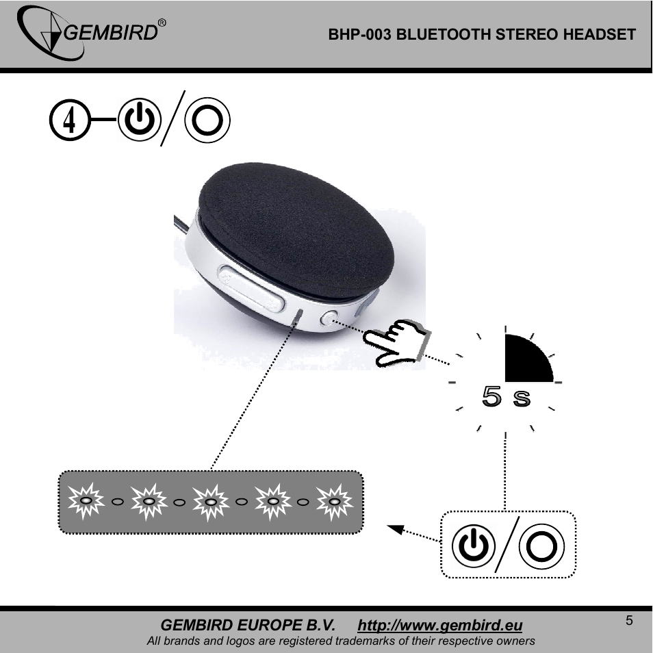 Gembird BHP-003B User Manual | Page 5 / 12