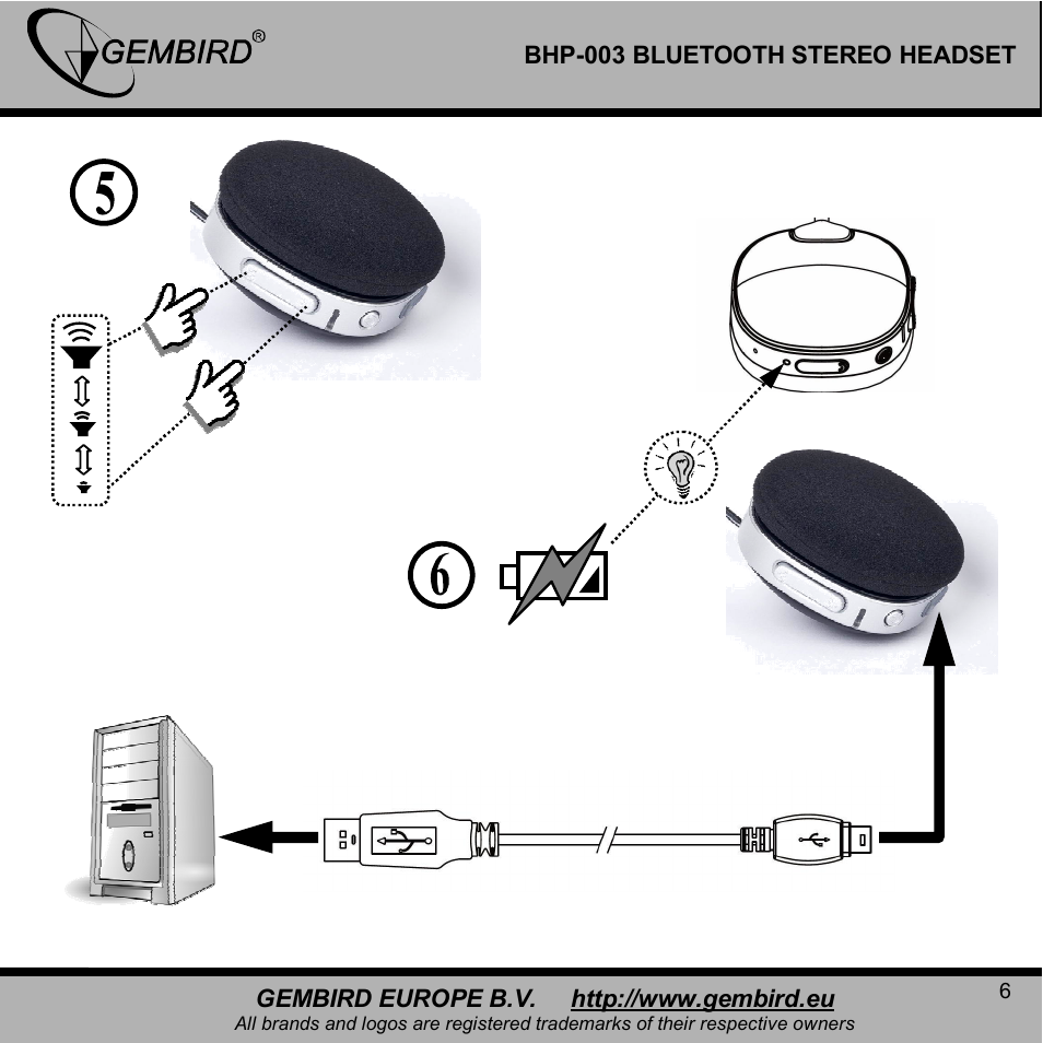 Gembird BHP-003B User Manual | Page 6 / 12