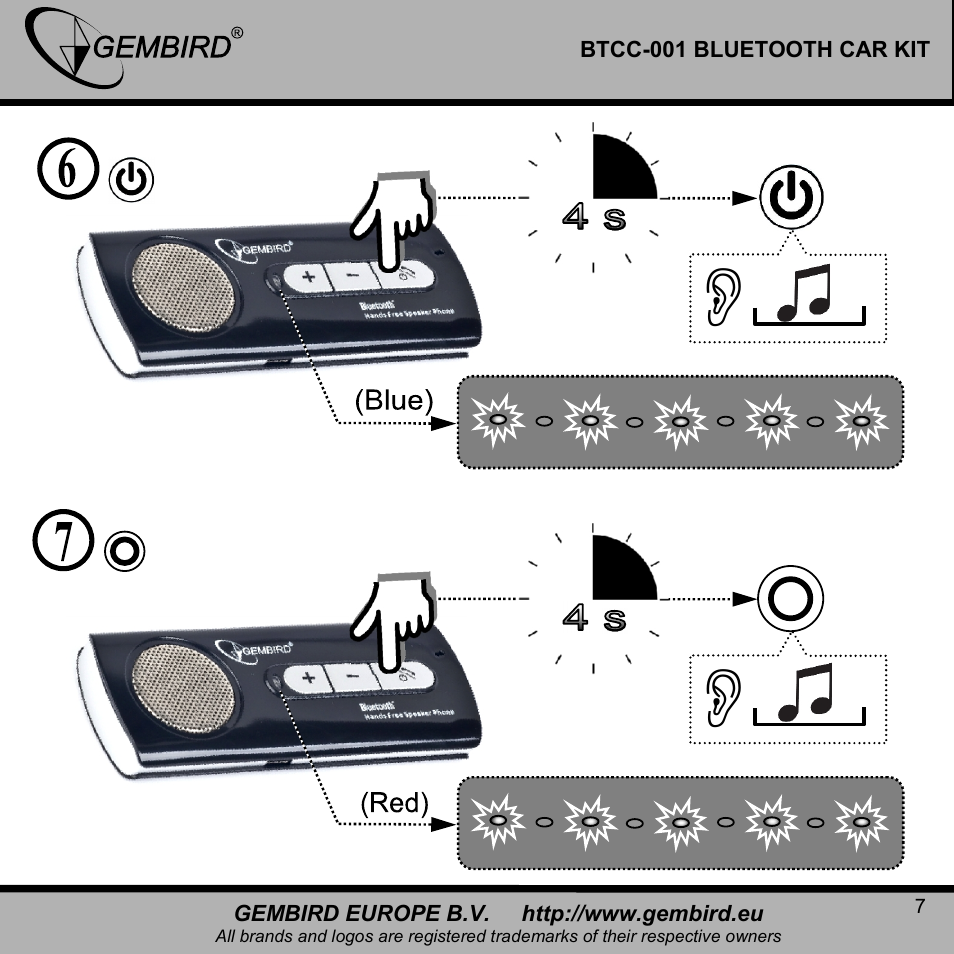 Gembird BTCC-001 User Manual | Page 7 / 17