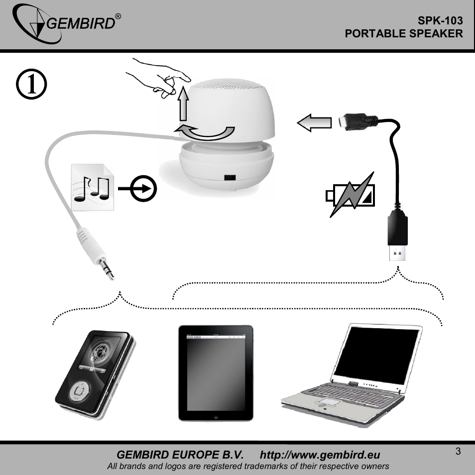 Gembird SPK-103 User Manual | Page 3 / 9