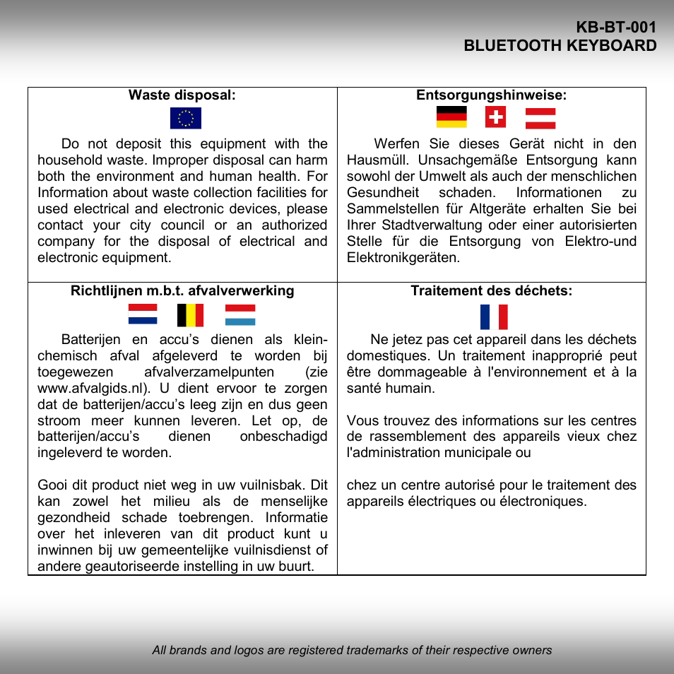 Gembird KB-BT-001 User Manual | Page 10 / 10