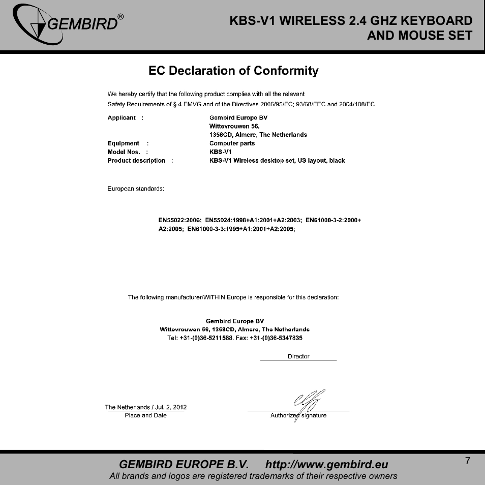 Gembird KBS-V1-UA User Manual | Page 7 / 11