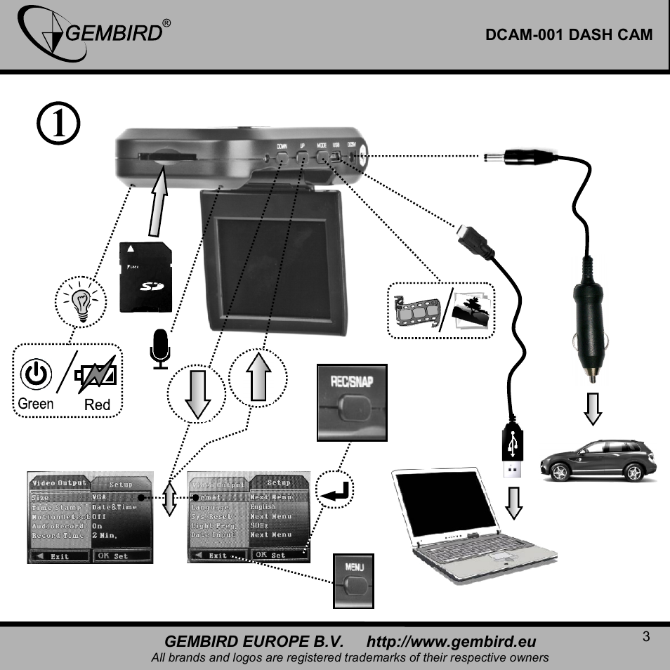 Gembird DCAM-001 User Manual | Page 3 / 11