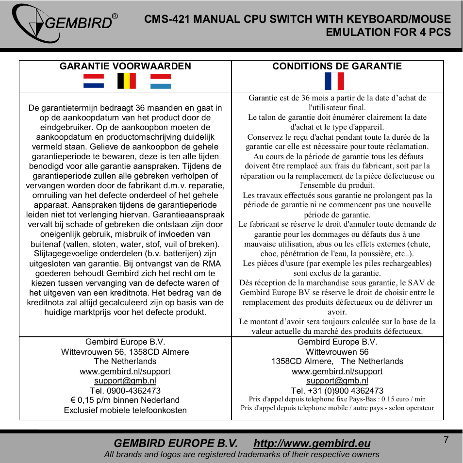 Gembird CMS-421 User Manual | Page 7 / 8