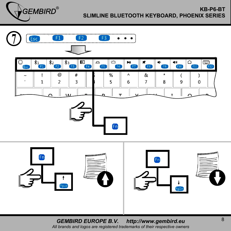 Gembird KB-P6-BT User Manual | Page 8 / 14