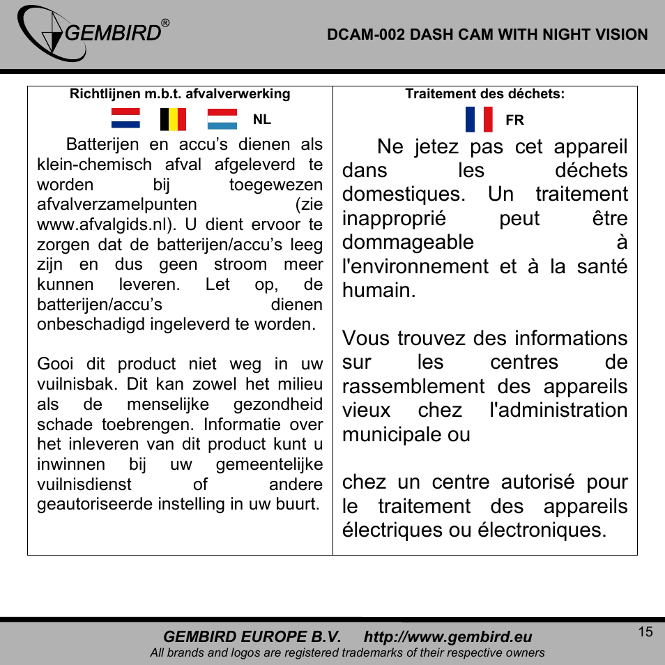 Gembird DCAM-002 User Manual | Page 15 / 22