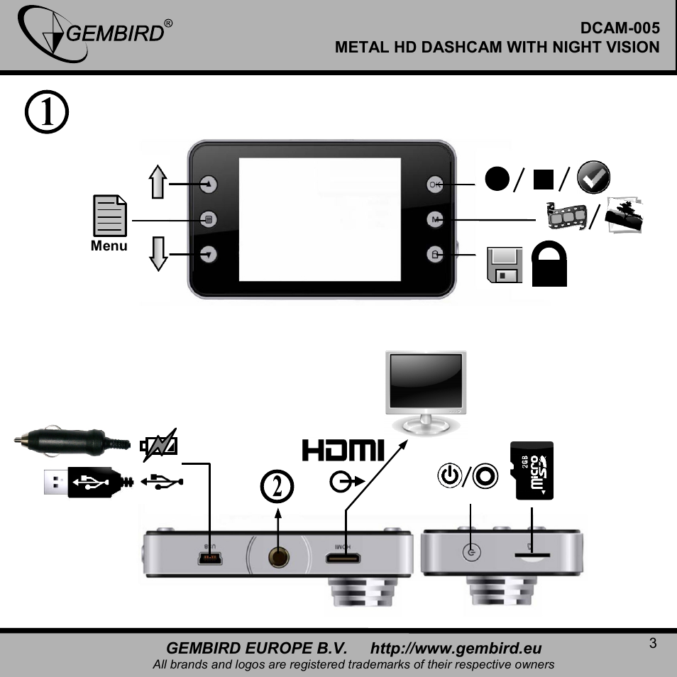 Gembird DCAM-005 User Manual | Page 3 / 12