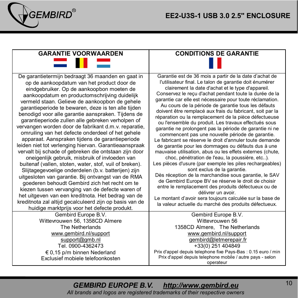 Gembird EE2-U3S-1 User Manual | Page 10 / 11