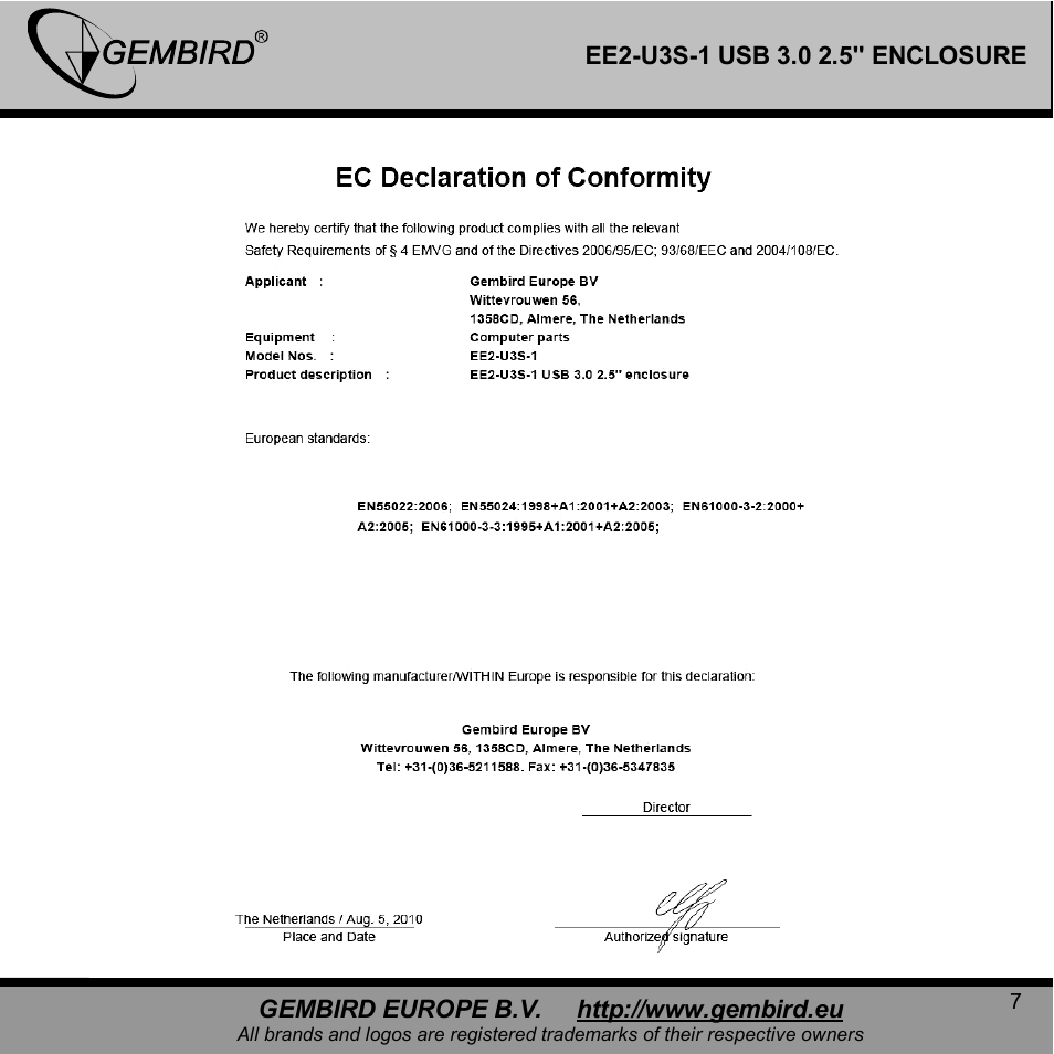 Gembird EE2-U3S-1 User Manual | Page 7 / 11