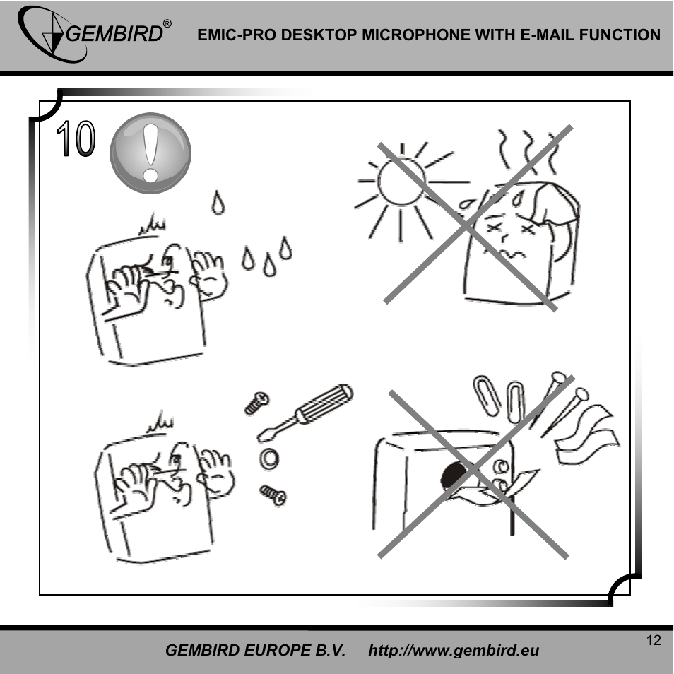 Gembird EMIC-PRO User Manual | Page 12 / 15