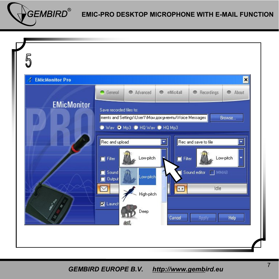 Gembird EMIC-PRO User Manual | Page 7 / 15