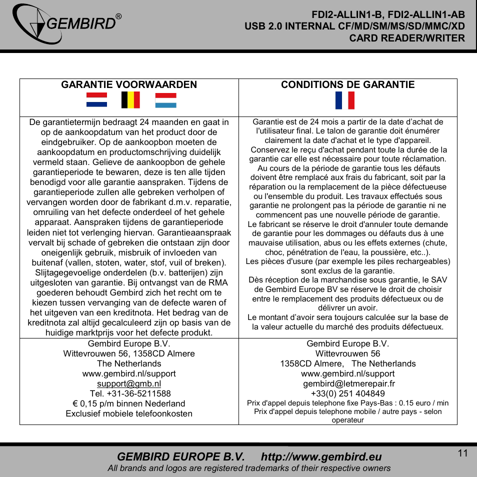 Gembird FDI2-ALLIN1-AB User Manual | Page 11 / 12