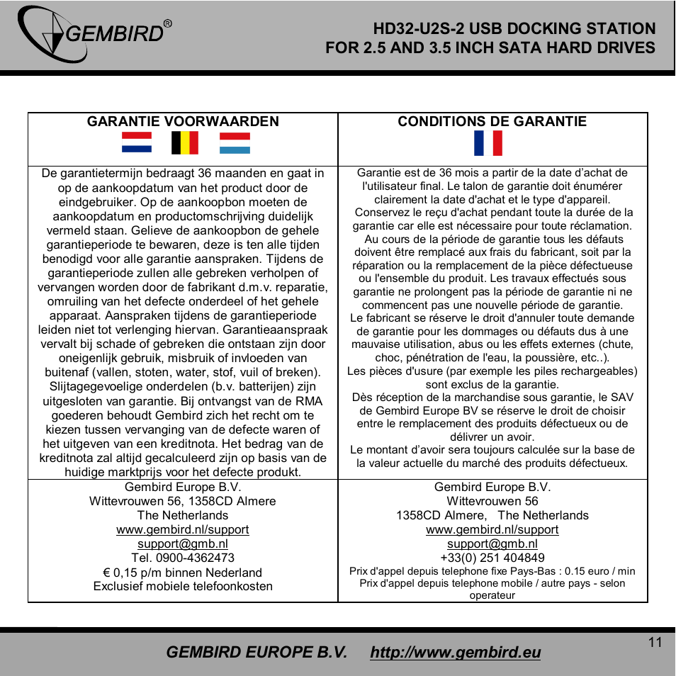 Gembird HD32-U2S-2 User Manual | Page 11 / 12