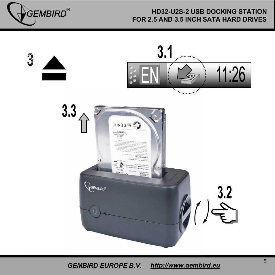 Gembird HD32-U2S-2 User Manual | Page 5 / 12