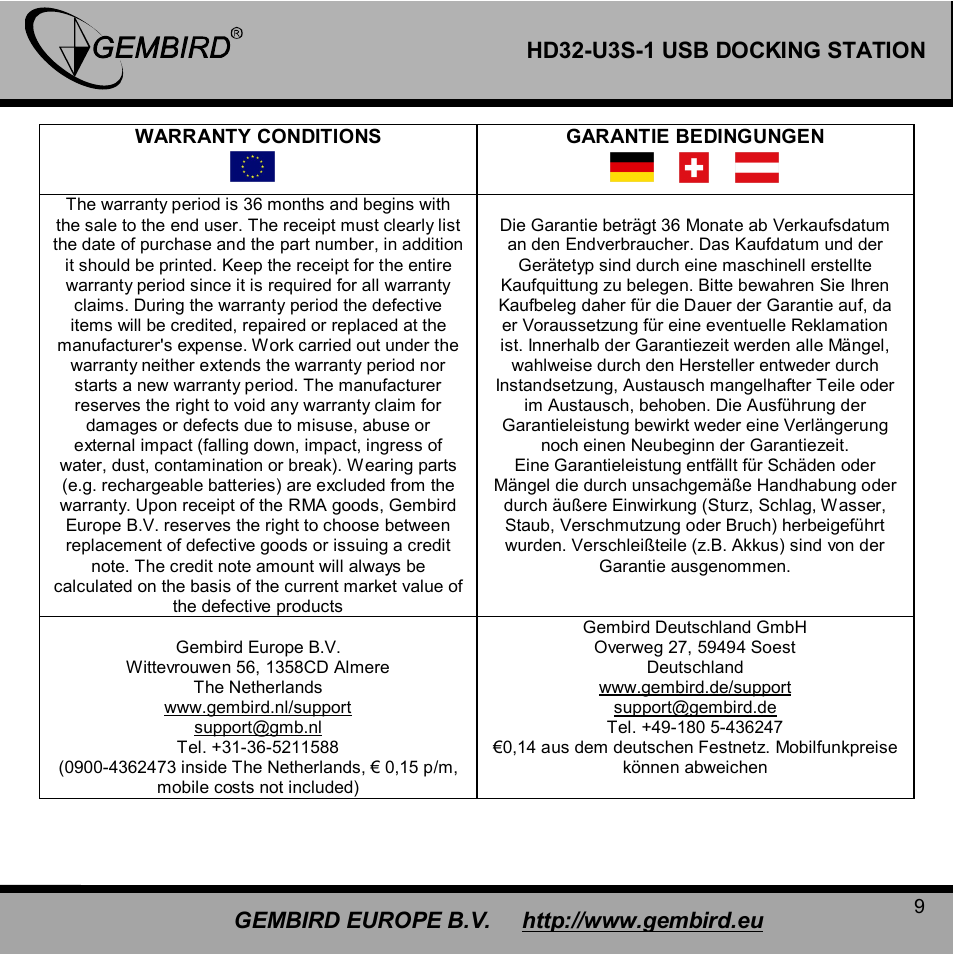 Gembird HD32-U3S-1 User Manual | Page 9 / 11