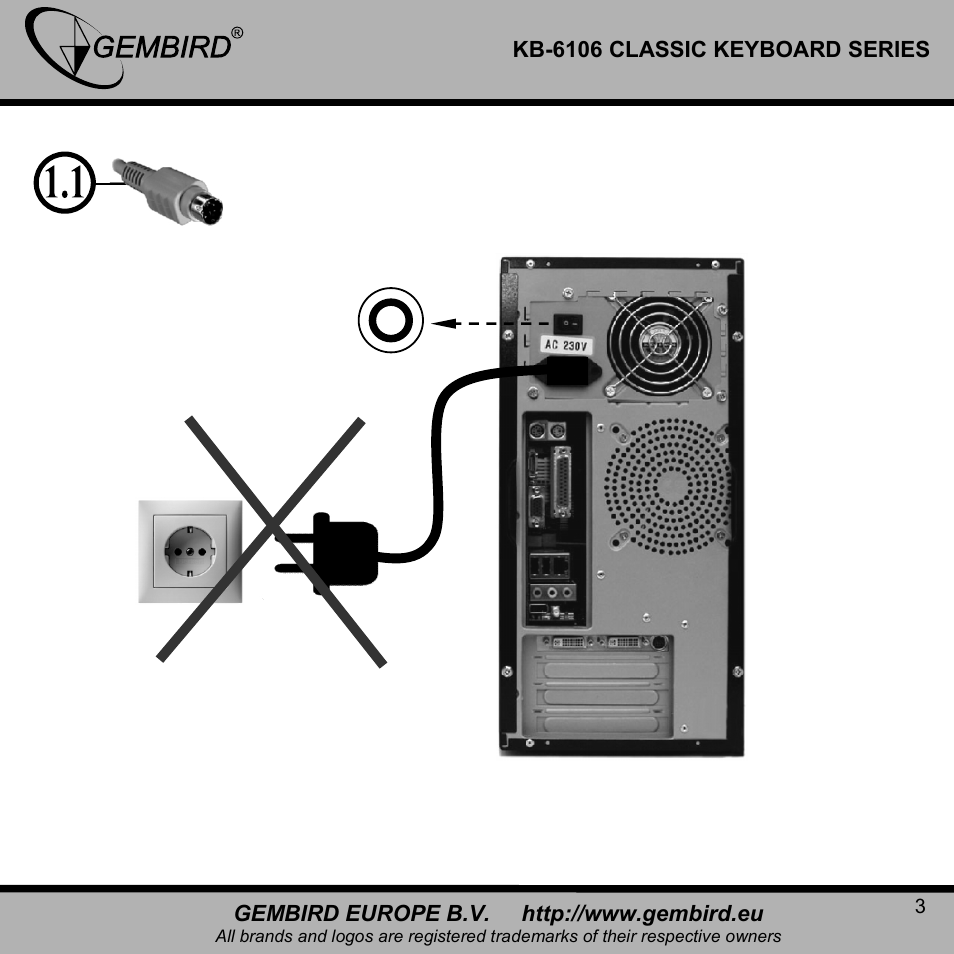 Gembird KB-6106U-B-DE User Manual | Page 3 / 12