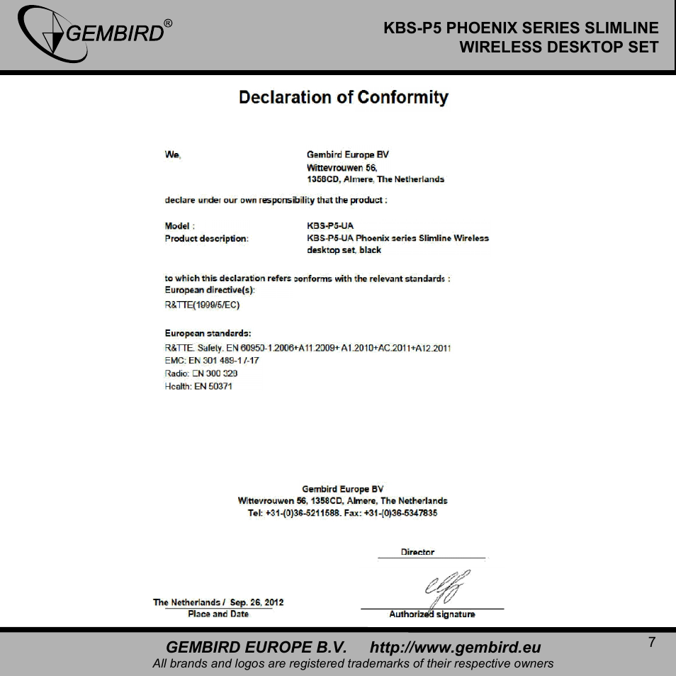 Gembird KBS-P5 User Manual | Page 7 / 11