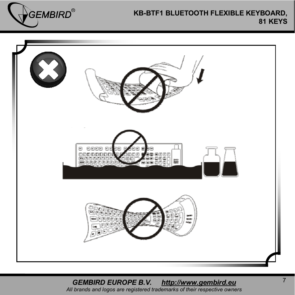 Gembird KB-BTF1 User Manual | Page 7 / 11