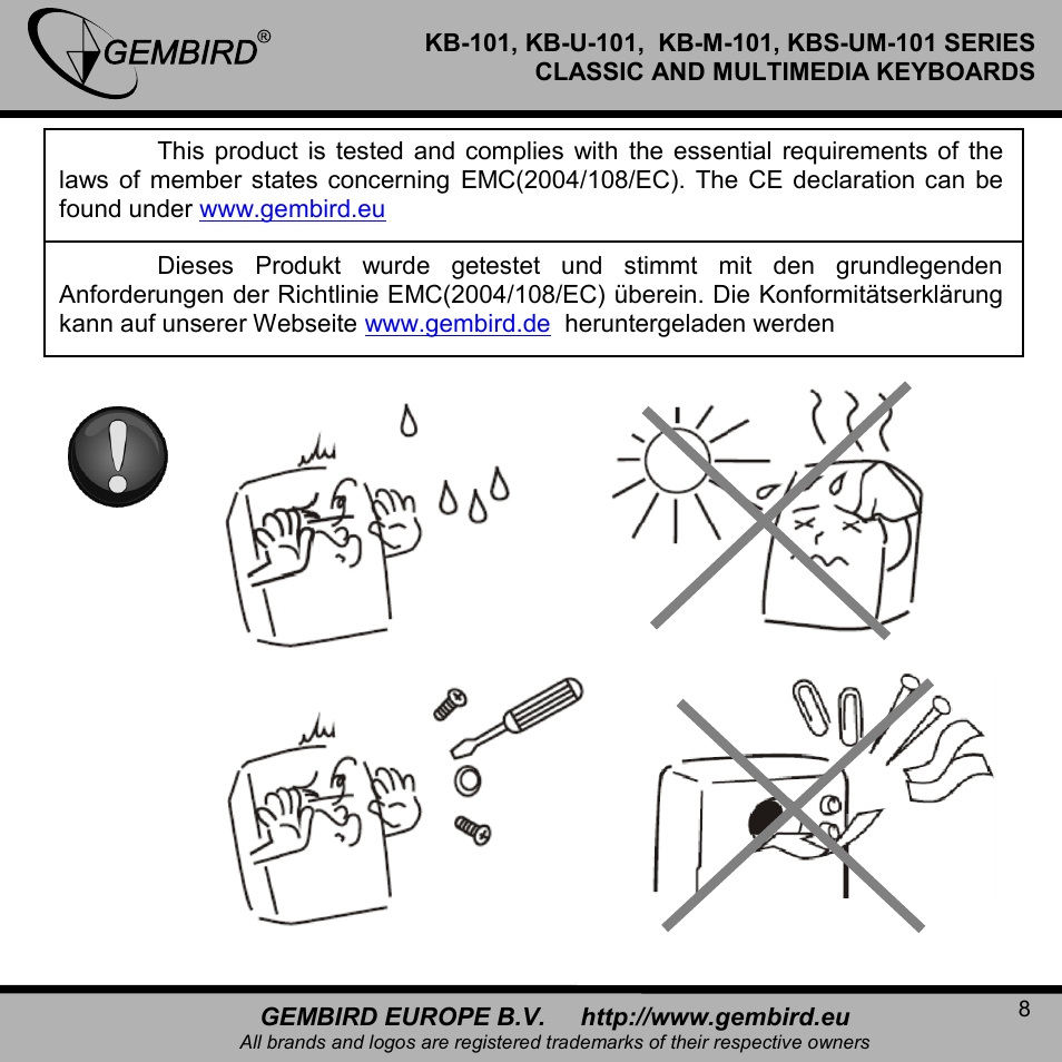Gembird KBS-UM-101 User Manual | Page 8 / 12