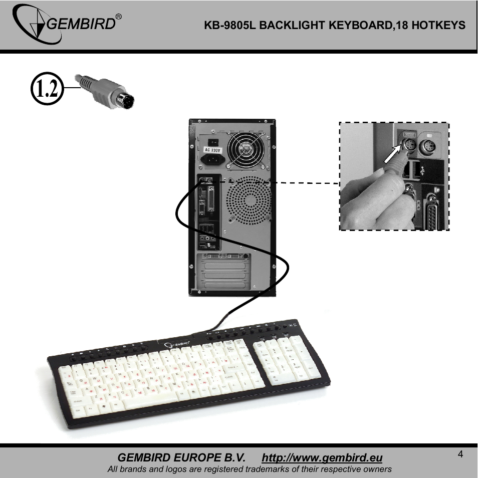 Gembird KB-9805LU-R User Manual | Page 4 / 14