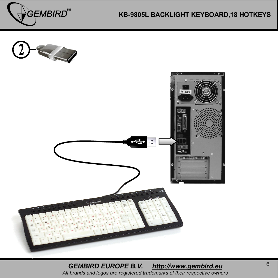 Gembird KB-9805LU-R User Manual | Page 6 / 14