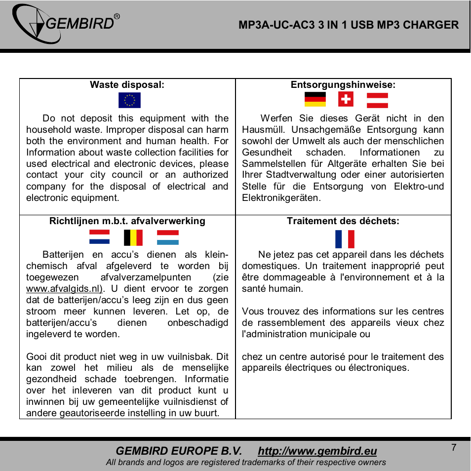 Gembird MP3A-UC-AC3 User Manual | Page 7 / 10