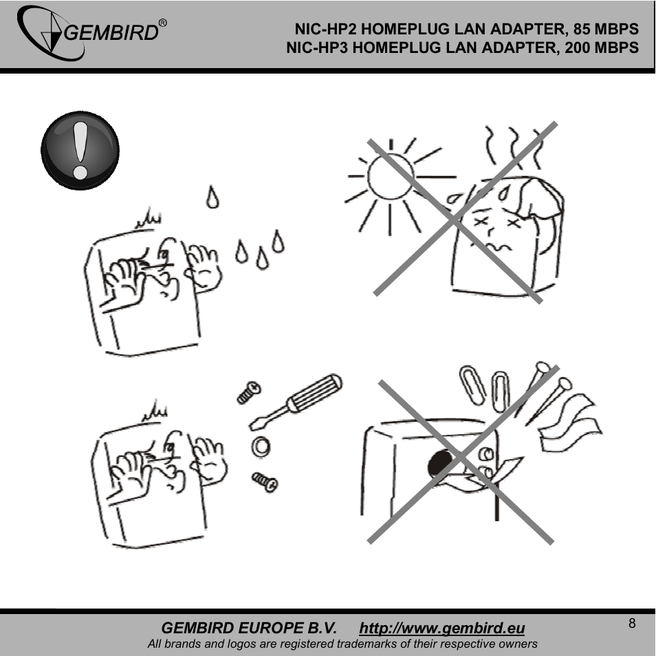 Gembird NIC-HP3 User Manual | Page 8 / 12
