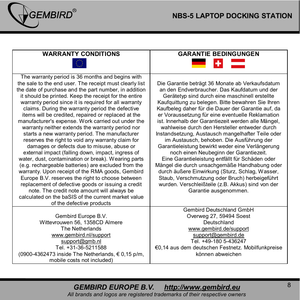 Gembird NBS-5 User Manual | Page 8 / 10