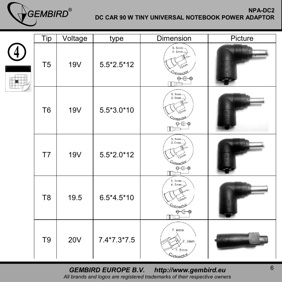 Gembird NPA-DC2 User Manual | Page 6 / 11