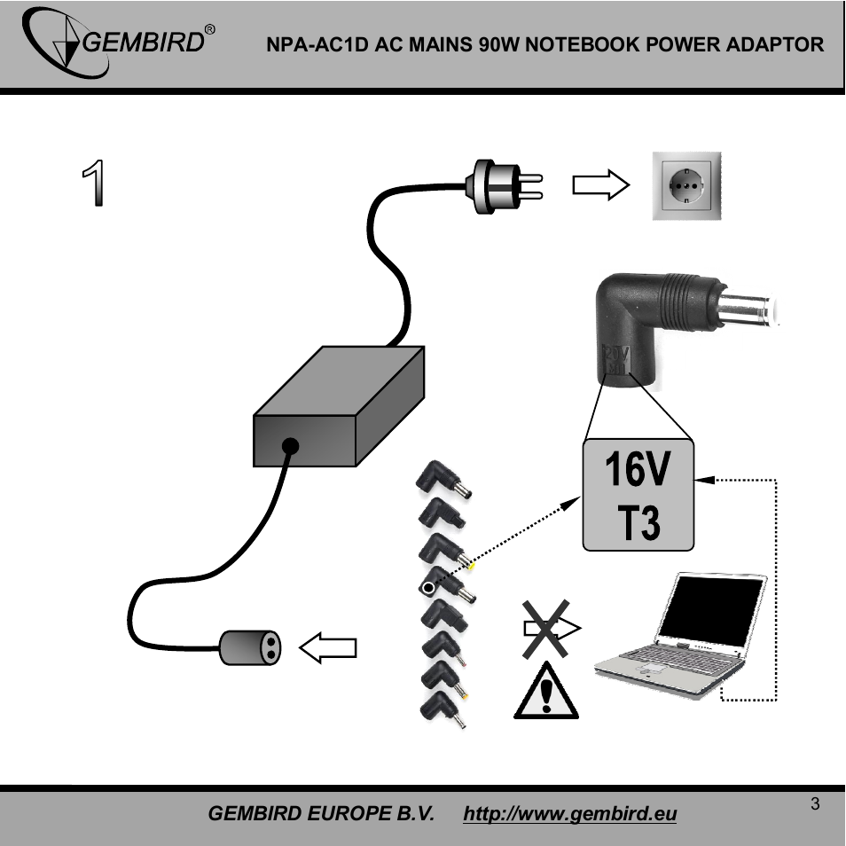 Gembird NPA-AC1D User Manual | Page 3 / 13
