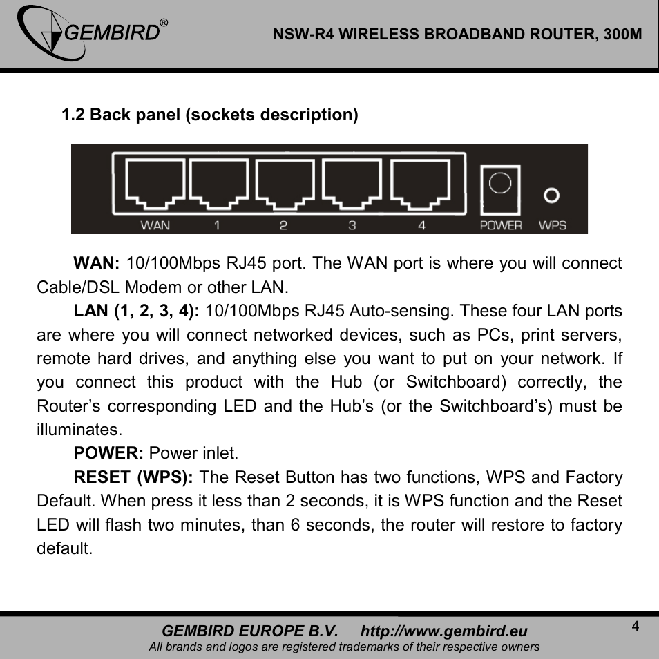 Gembird NSW-R4 User Manual | Page 4 / 49