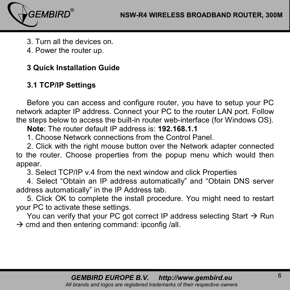 Gembird NSW-R4 User Manual | Page 6 / 49