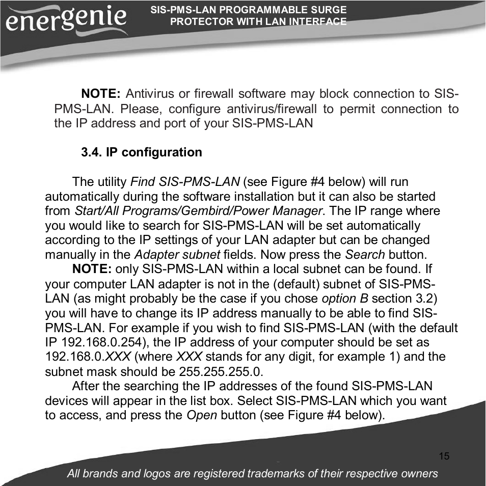 Gembird SIS-PMS-LAN User Manual | Page 15 / 64