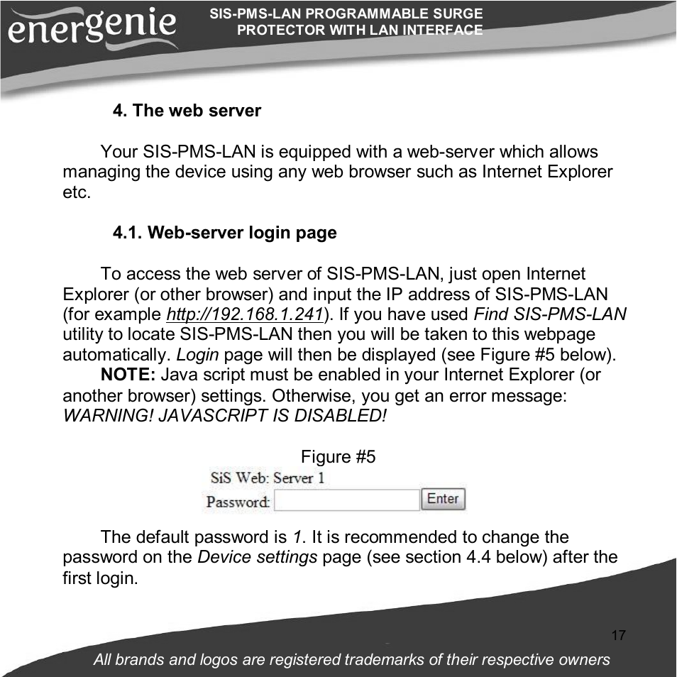 Gembird SIS-PMS-LAN User Manual | Page 17 / 64