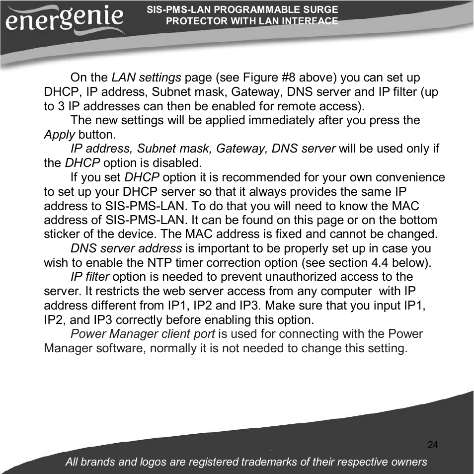 Gembird SIS-PMS-LAN User Manual | Page 24 / 64