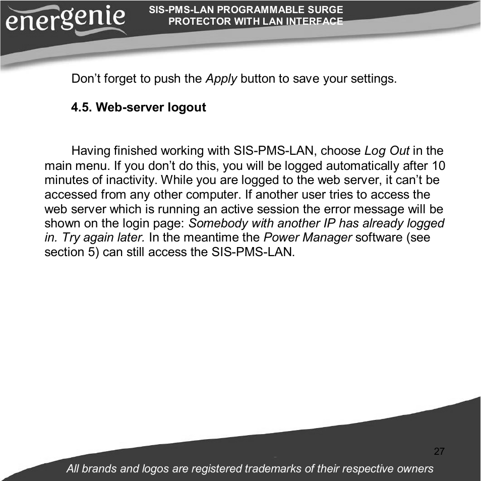 Gembird SIS-PMS-LAN User Manual | Page 27 / 64