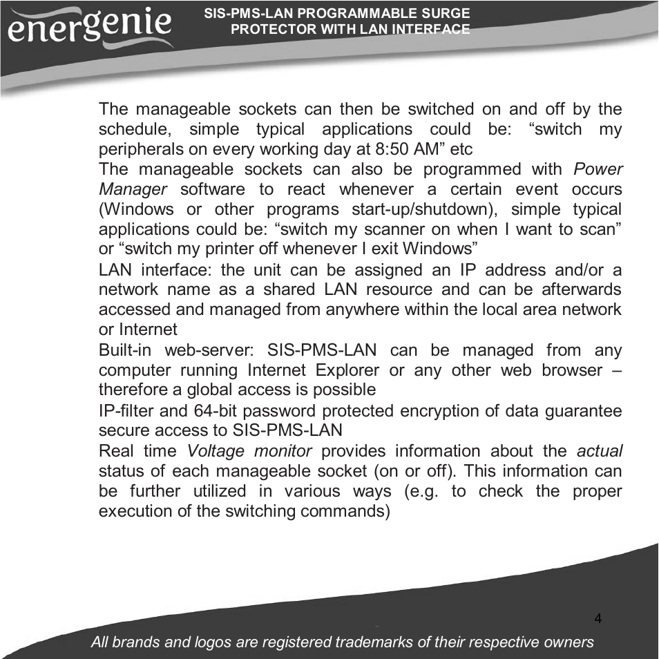 Gembird SIS-PMS-LAN User Manual | Page 4 / 64