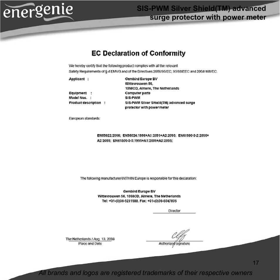 Gembird SIS-PWM User Manual | Page 17 / 20