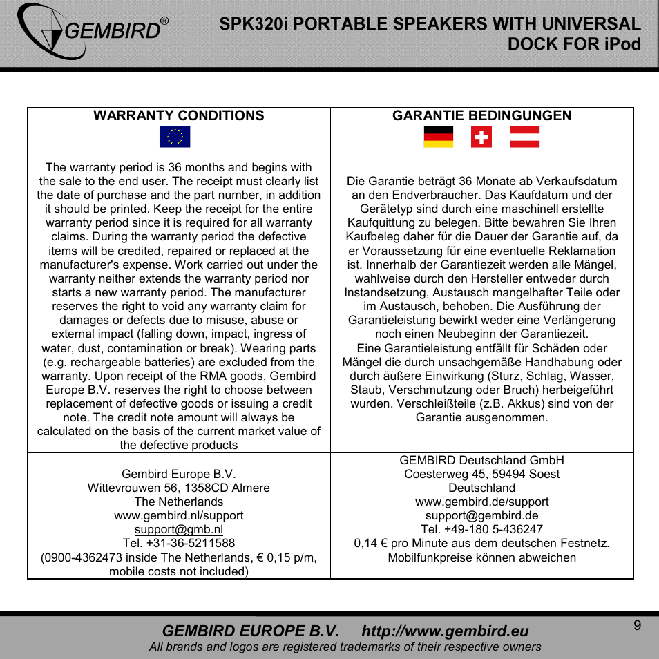 Gembird SPK320i User Manual | Page 9 / 11