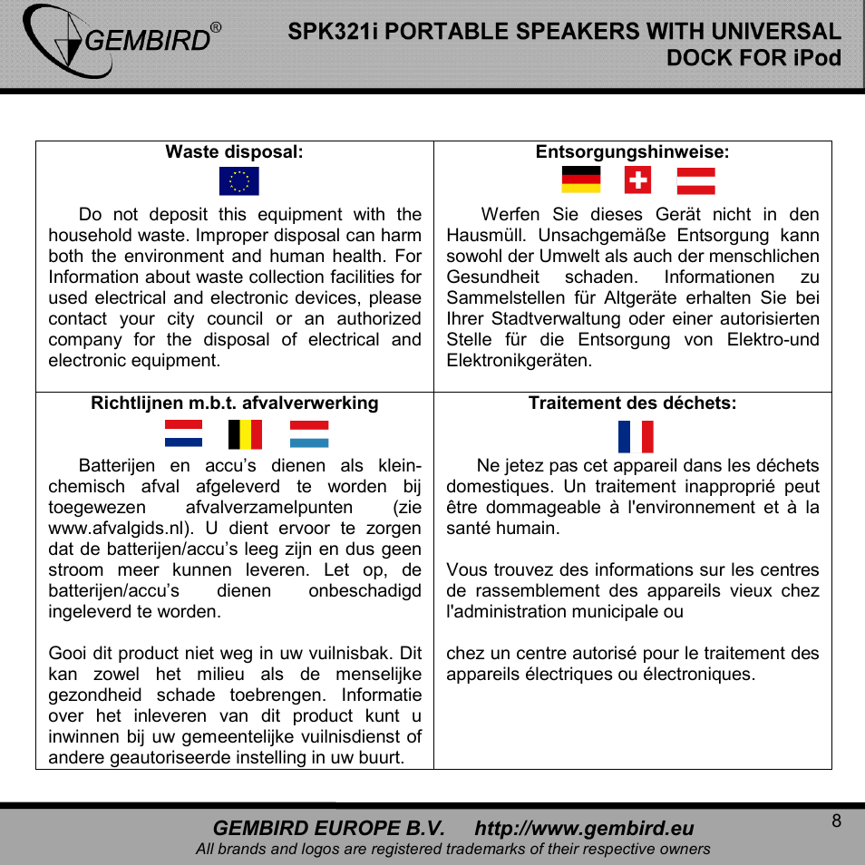 Gembird SPK321i User Manual | Page 8 / 11