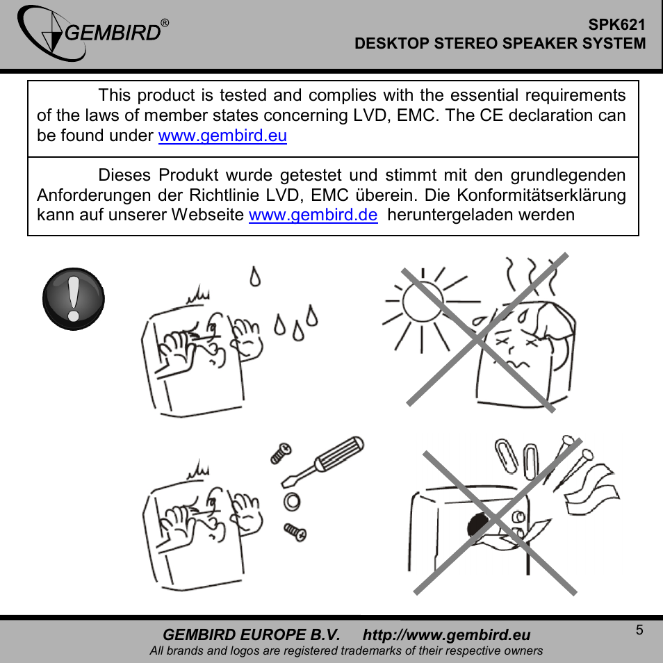 Gembird SPK621 User Manual | Page 5 / 9