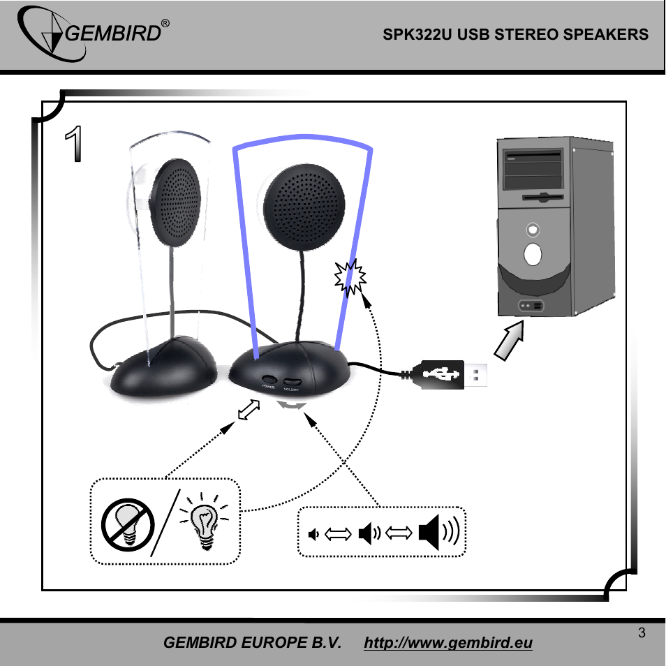 Gembird SPK322U User Manual | Page 3 / 8