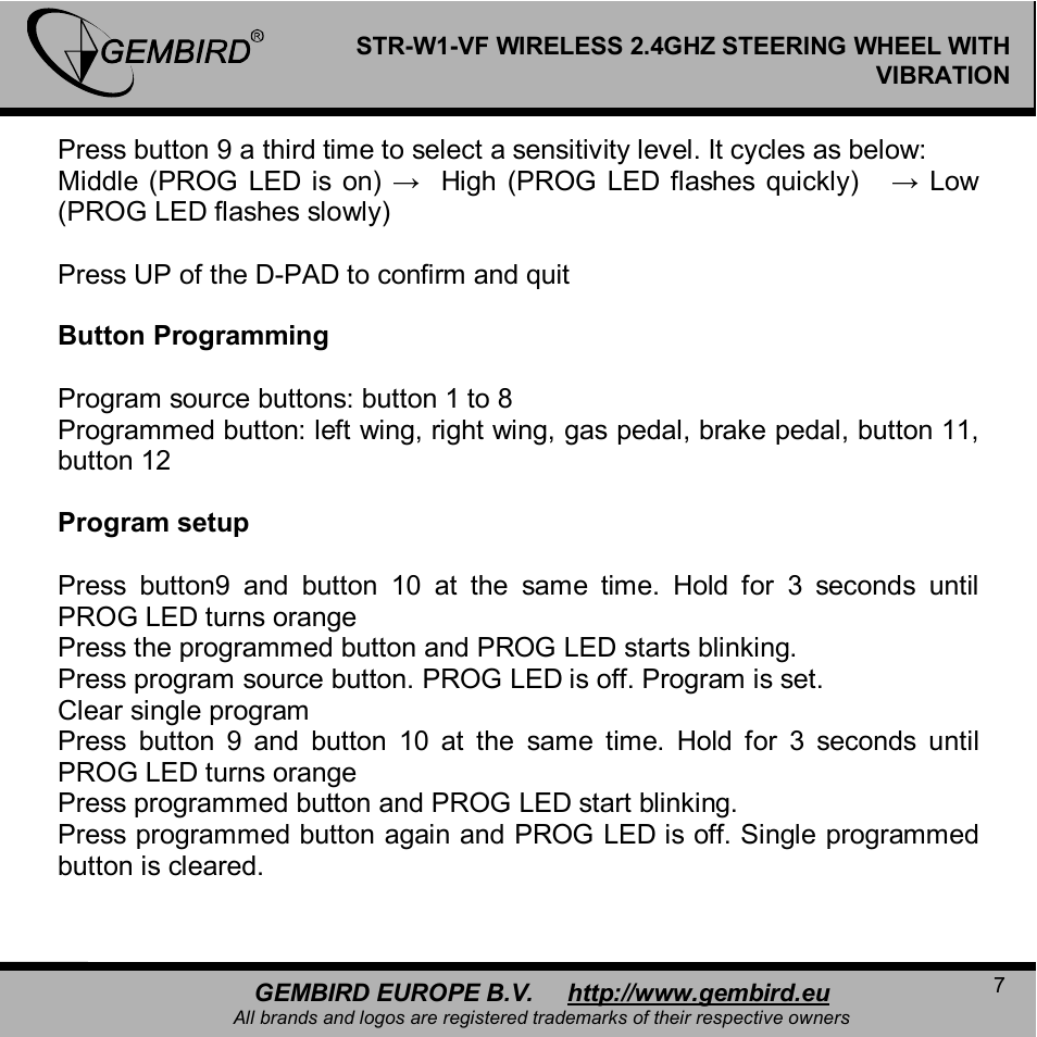 Gembird STR-W1-VF User Manual | Page 7 / 16