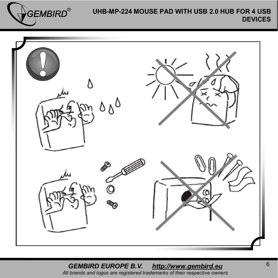 Gembird UHB-MP-224 User Manual | Page 6 / 11