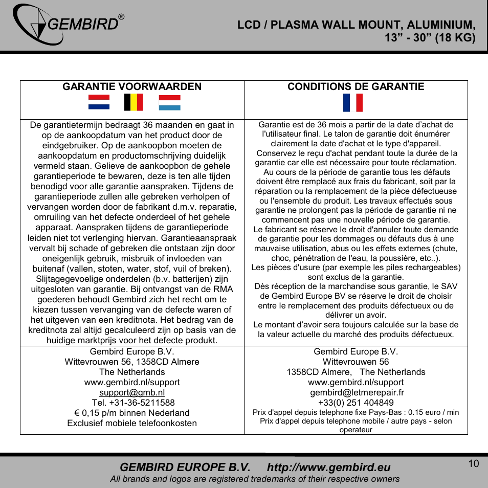 Gembird WM-002 User Manual | Page 10 / 11