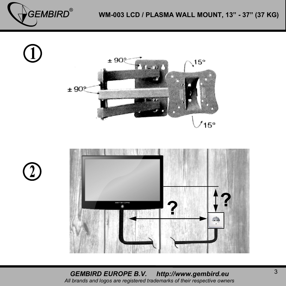 Gembird WM-003 User Manual | Page 3 / 11