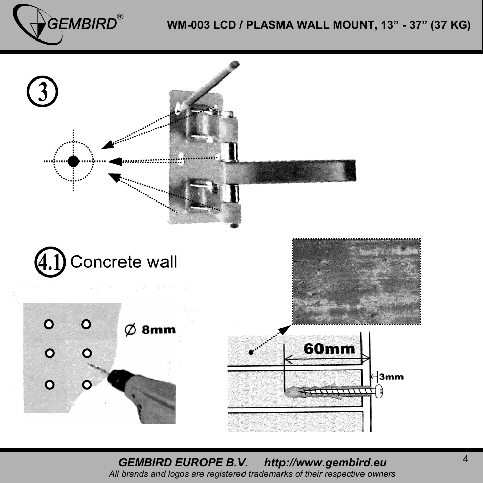 Gembird WM-003 User Manual | Page 4 / 11