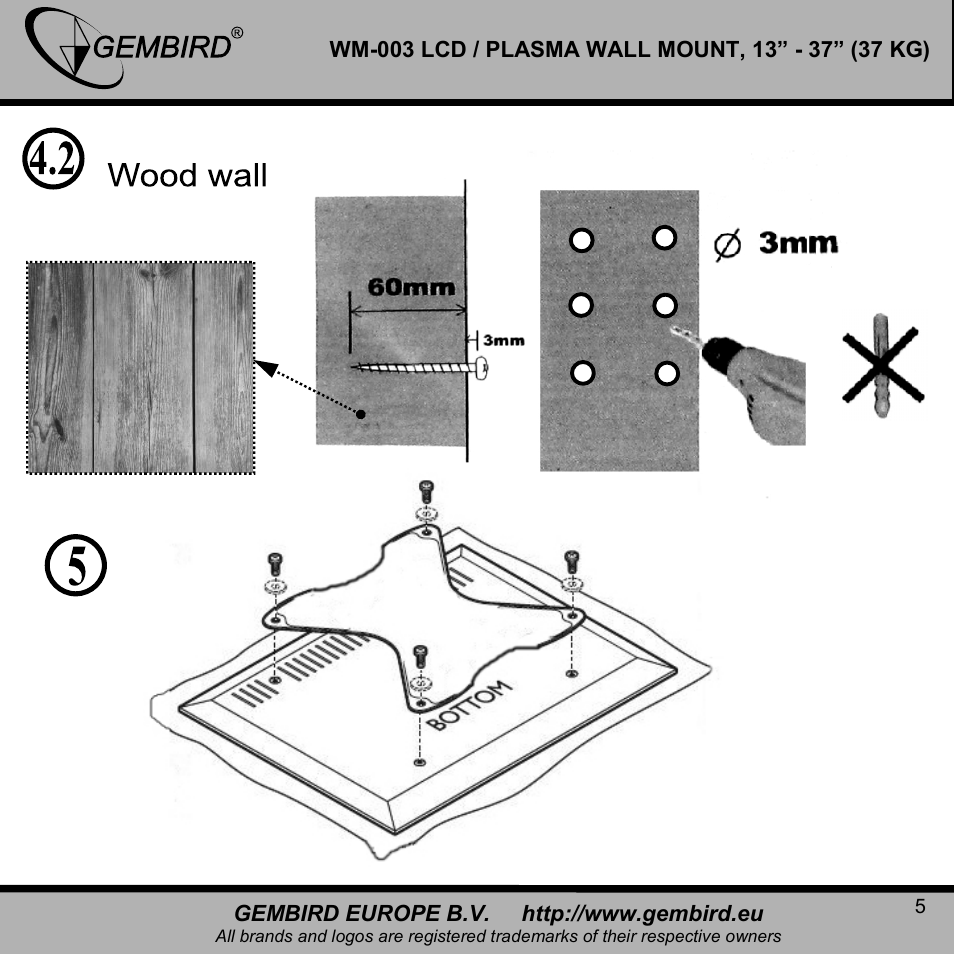Gembird WM-003 User Manual | Page 5 / 11